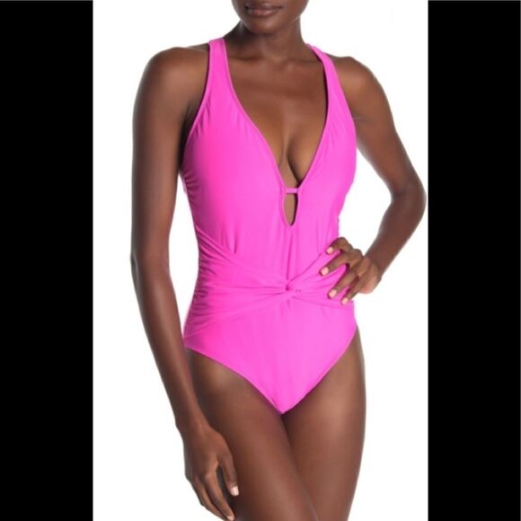 ATHENA Plunge Front Twist Swimsuit. NWT - Picture 5 of 7